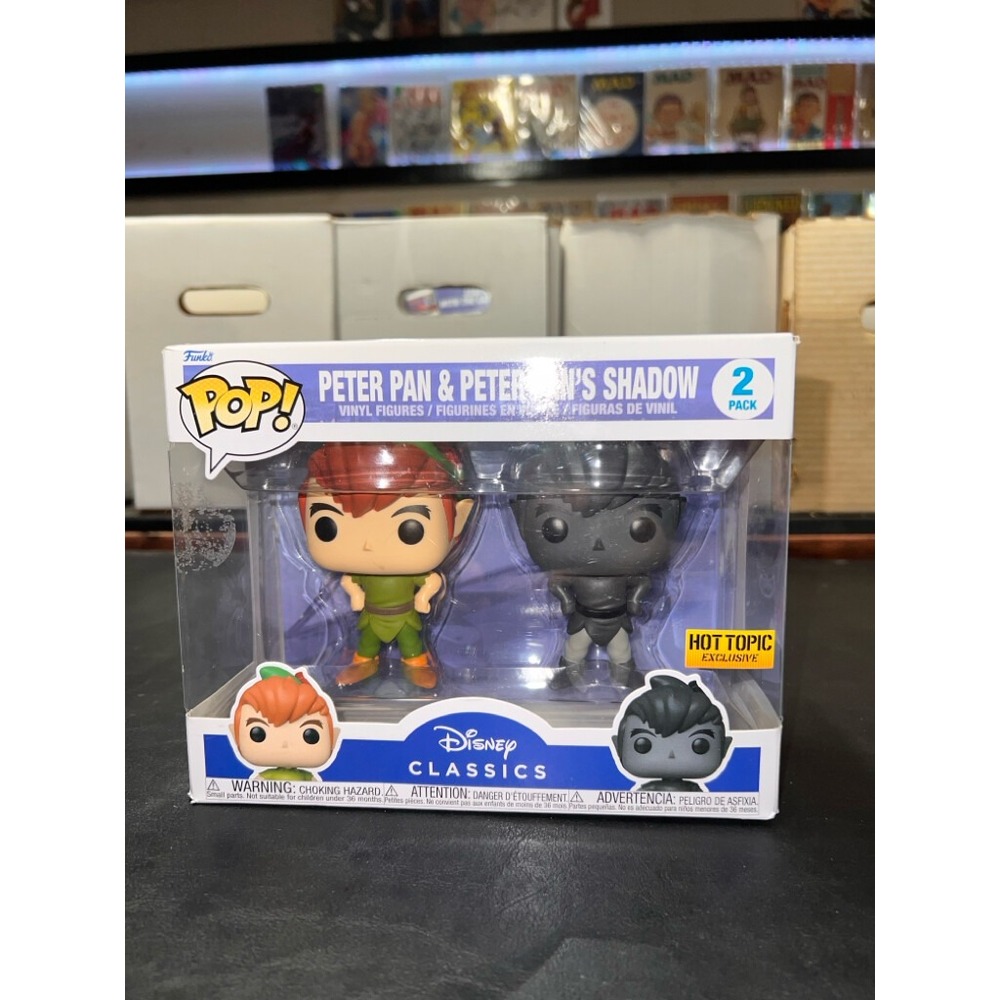 Funko Pop Disney Classics Peter Pan & Peter Pans Shadow 2 Pack Hot Topic Excl